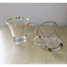 shot glass with gold rim tea cup glassware